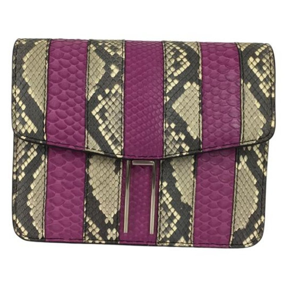 Hayward Women's Crossbody Bag Genuine snakeskin Leather Purple & Gray Sz S DM
